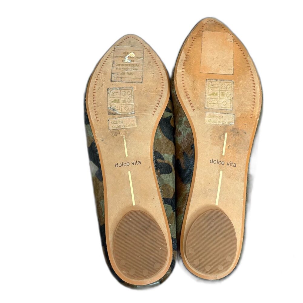 Dolce Vita Grant Slide Camo Print Calf Hair Mule Pointed Toe Chic Size 6.5 - Picture 4 of 6